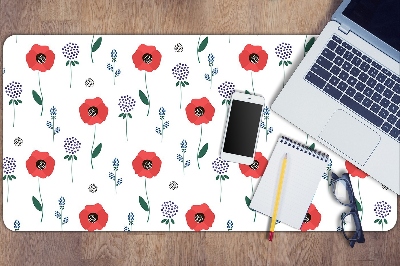 Desk mat Red poppies field