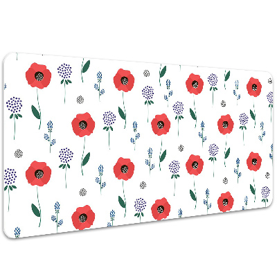 Desk mat Red poppies field