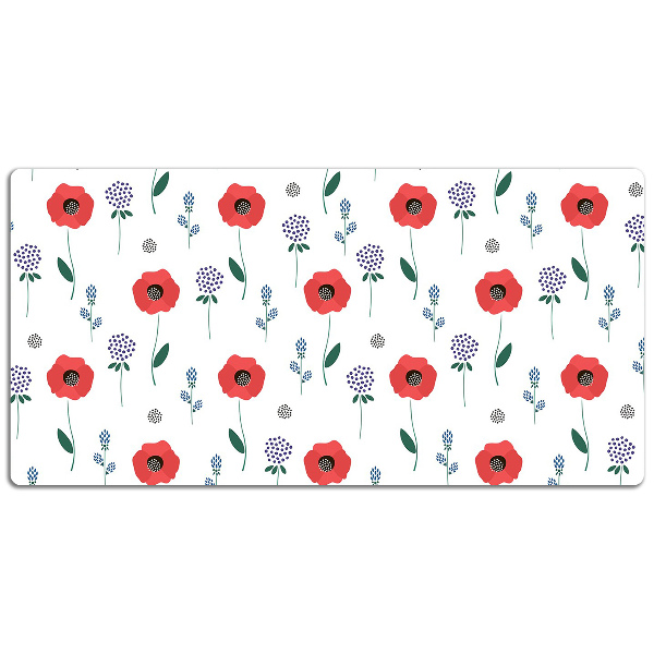 Desk mat Red poppies field