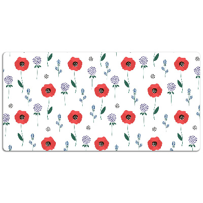 Desk mat Red poppies field