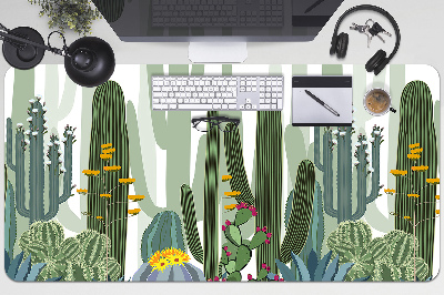 Full desk protector flowering cacti