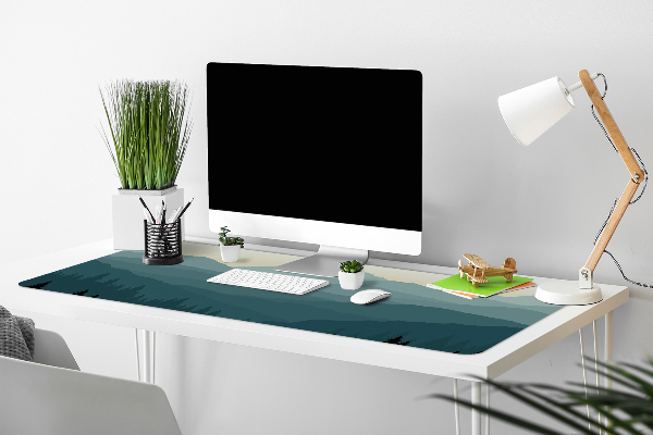 Large desk mat table protector View of the mountains
