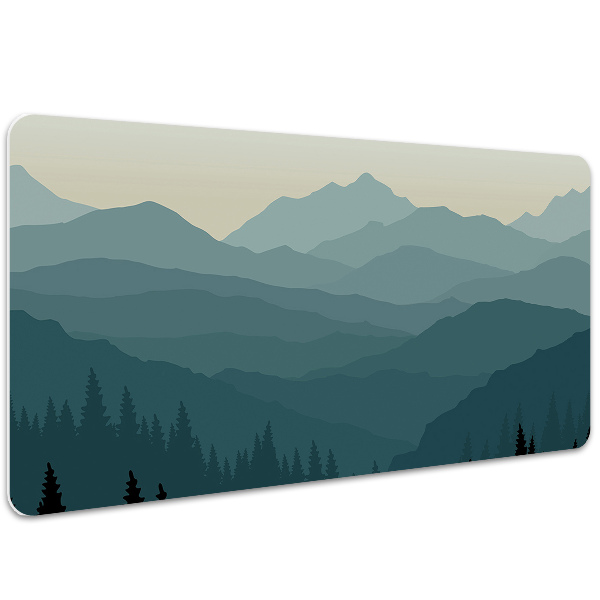 Large desk mat table protector View of the mountains
