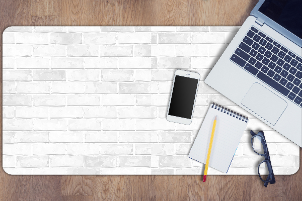 Large desk mat for children white brick