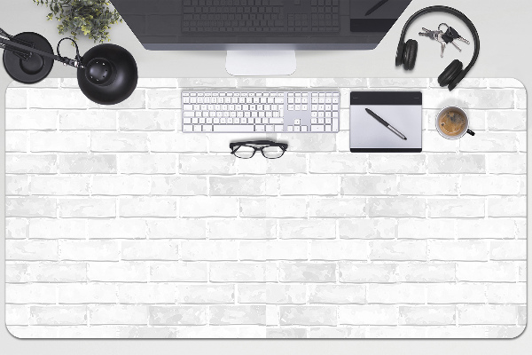 Large desk mat for children white brick
