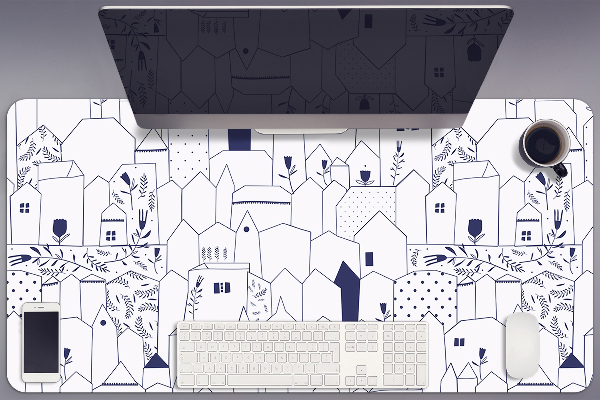 Full desk pad sketched city
