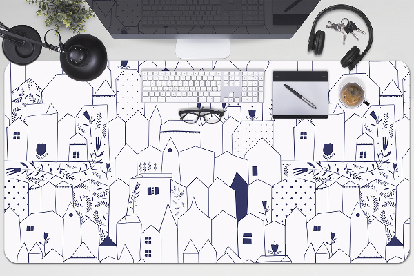 Full desk pad sketched city
