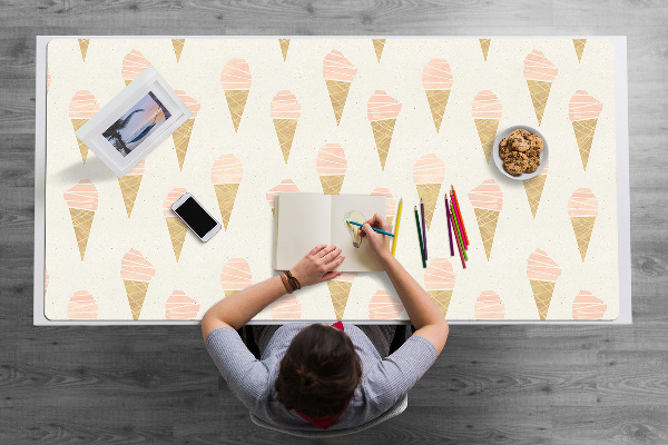 Large desk mat for children pink ice cream