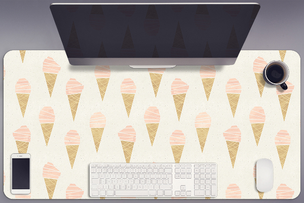 Large desk mat for children pink ice cream