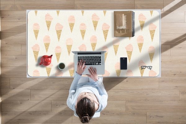 Large desk mat for children pink ice cream