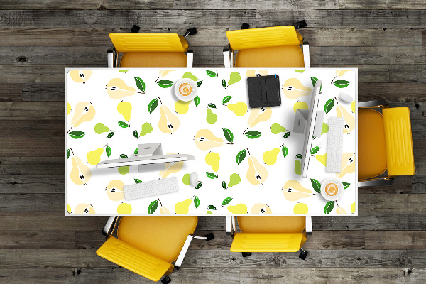 Large desk mat table protector yellow pears