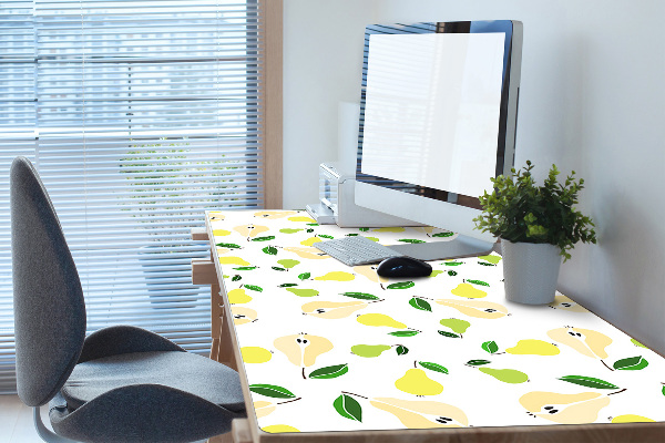 Large desk mat table protector yellow pears