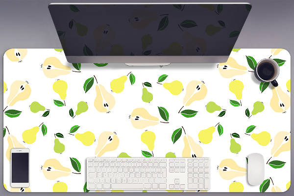 Large desk mat table protector yellow pears