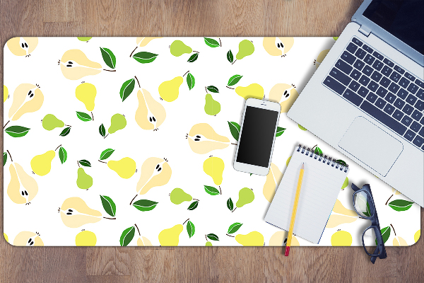 Large desk mat table protector yellow pears