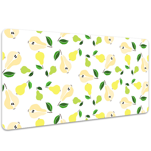 Large desk mat table protector yellow pears