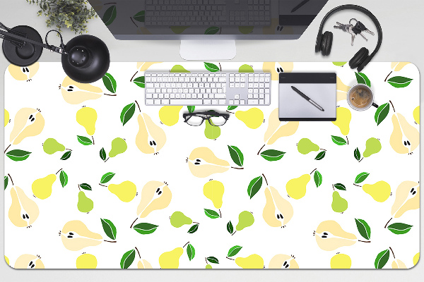 Large desk mat table protector yellow pears