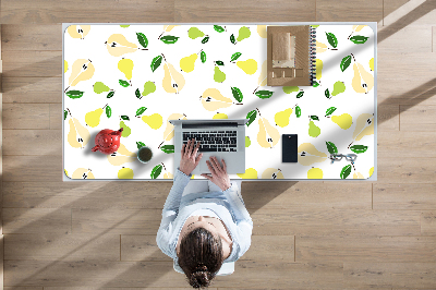 Large desk mat table protector yellow pears