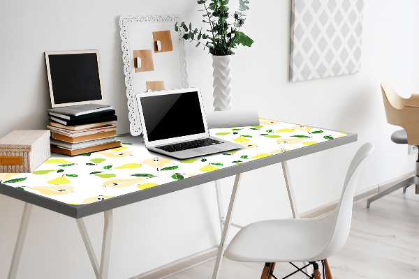Large desk mat table protector yellow pears