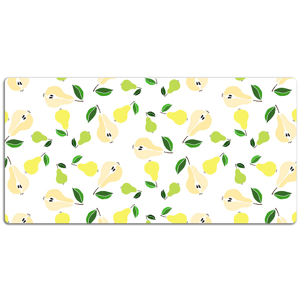 Large desk mat table protector yellow pears