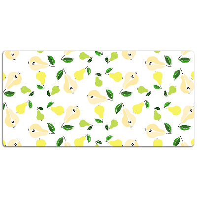 Large desk mat table protector yellow pears