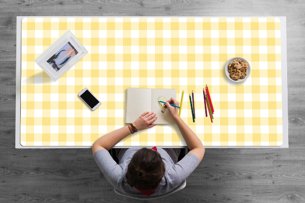 Large desk mat for children yellow grille