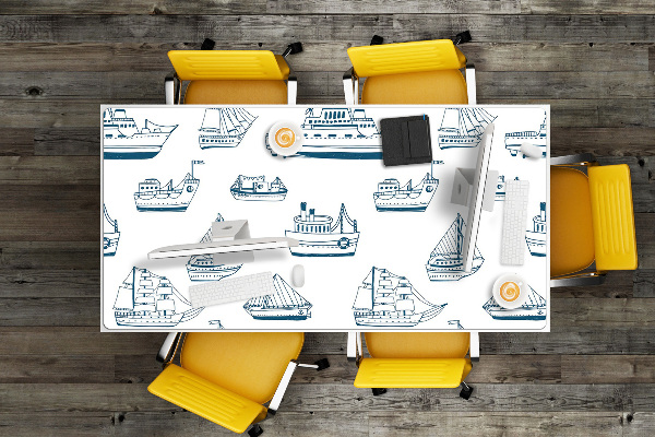 Full desk pad blue ships
