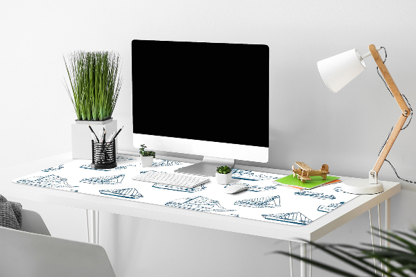 Full desk pad blue ships
