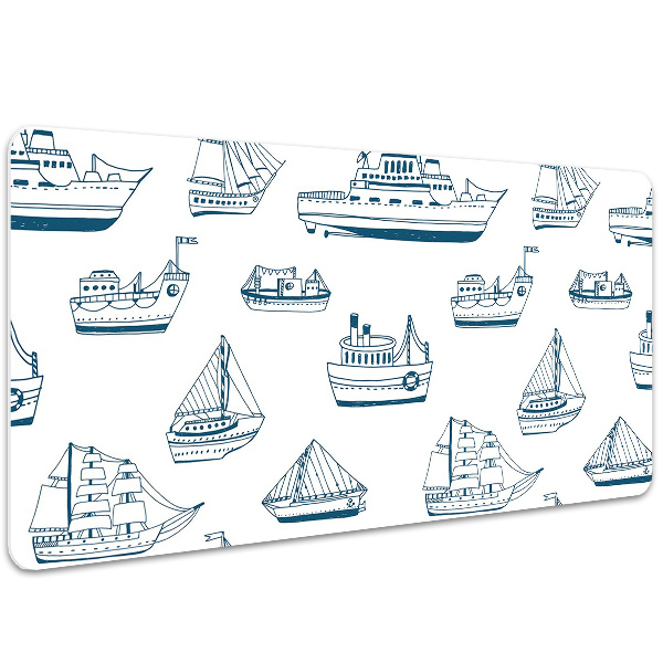 Full desk pad blue ships