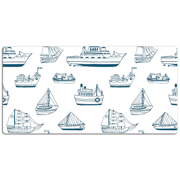 Full desk pad blue ships