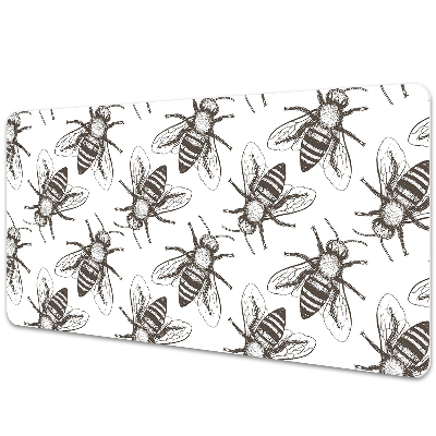 Large desk mat table protector bees pattern