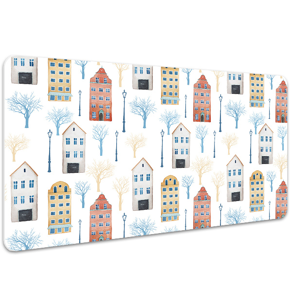 Large desk mat for children buildings