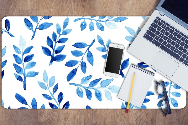 Desk mat blue watercolor