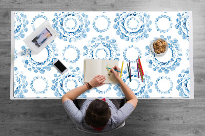 Desk pad blue circles