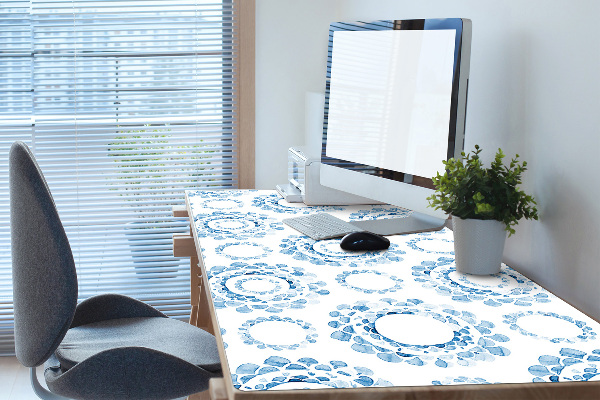 Desk pad blue circles
