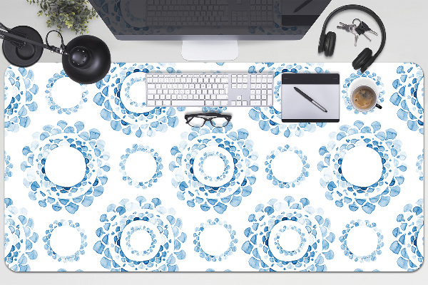 Desk pad blue circles