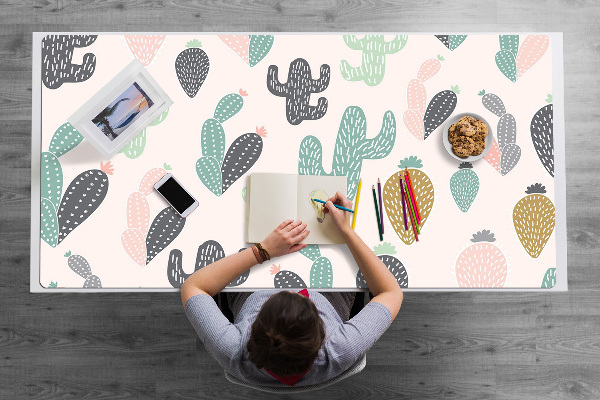 Full desk protector colorful cacti