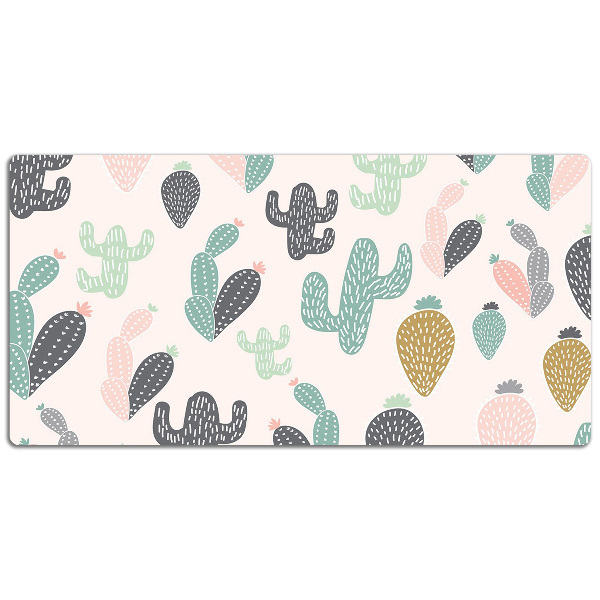 Full desk protector colorful cacti
