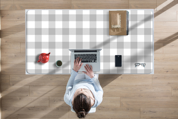 Large desk pad PVC protector gray grille