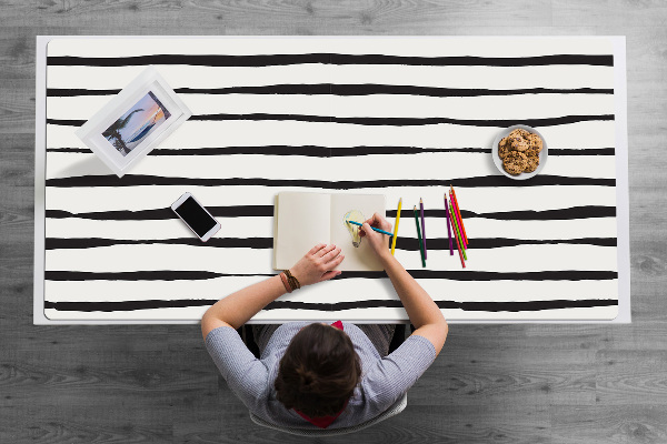 Large desk pad PVC protector black lines