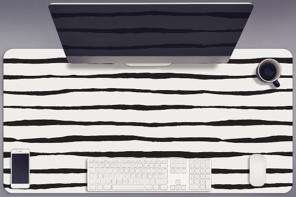 Large desk pad PVC protector black lines