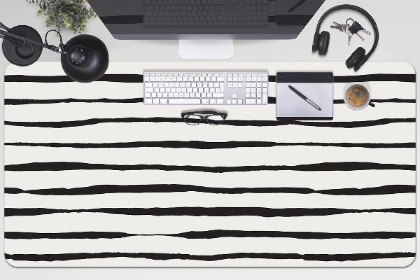 Large desk pad PVC protector black lines