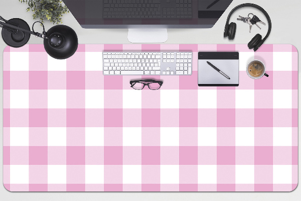 Large desk mat table protector pink grille