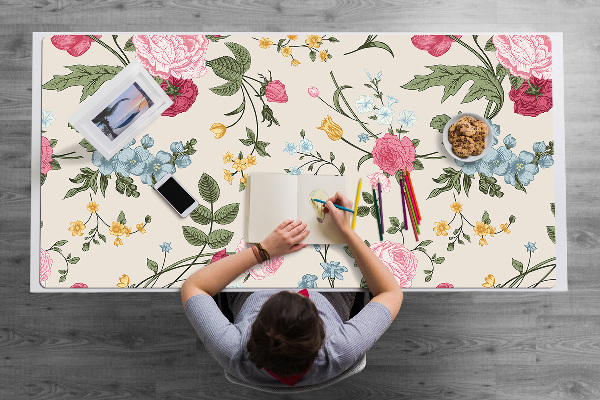 Desk pad Colorful flowers