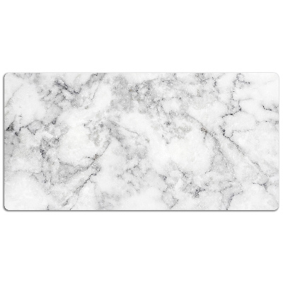 Large desk pad PVC protector white marble