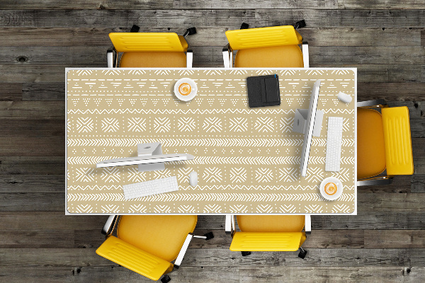 Large desk mat table protector yellow shape