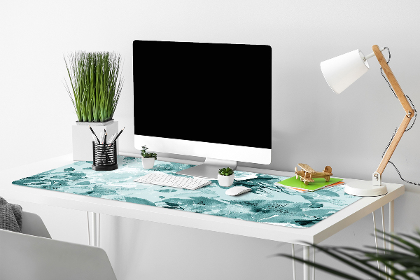 Full desk pad blue flowers