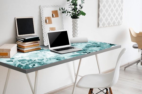 Full desk pad blue flowers