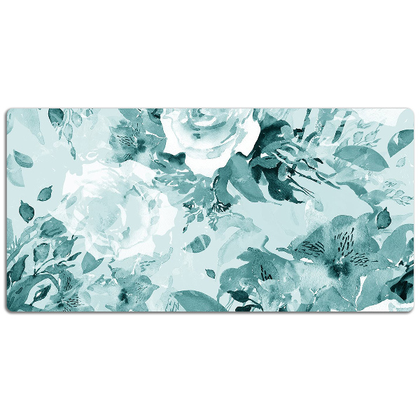 Full desk pad blue flowers