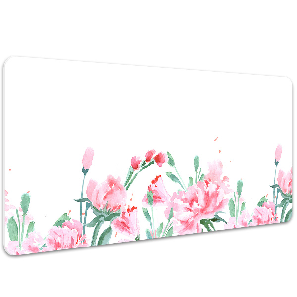Large desk mat table protector pink flowers