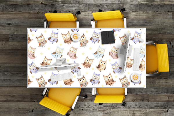 Large desk pad PVC protector Owls fairytale